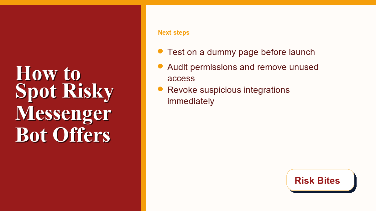 Safer review steps before connecting a page to Messenger automation tools